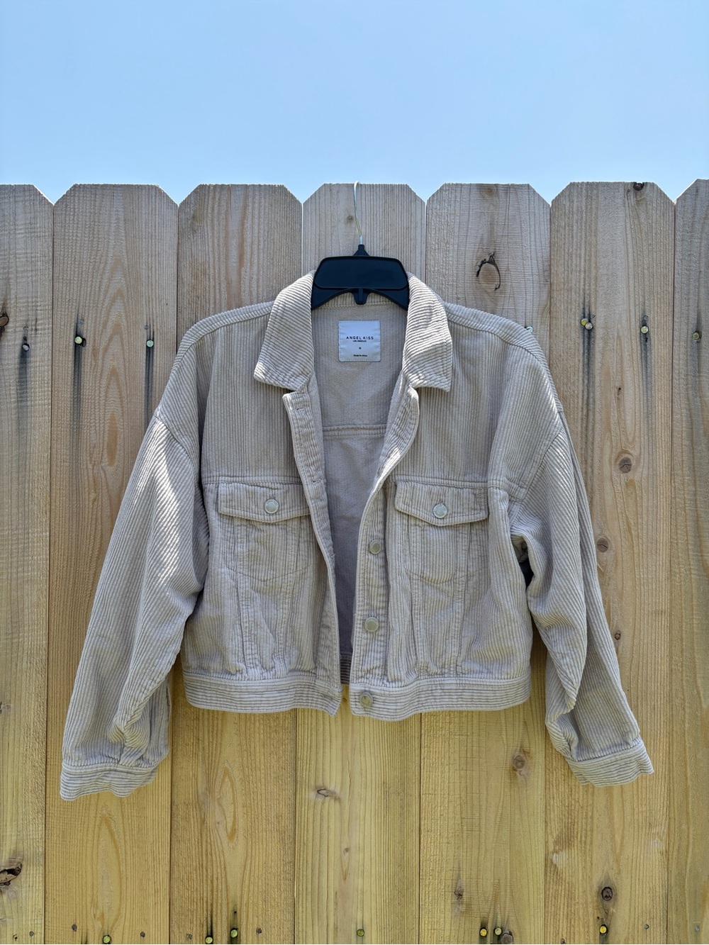 Angel Kiss Beige Corduroy Button Jacket